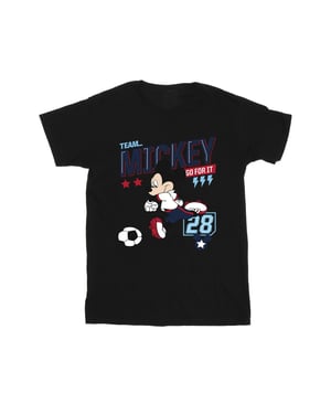 Disney - "Mickey Mouse Team Mickey Football" T-Shirt für Jungen (Schwarz)