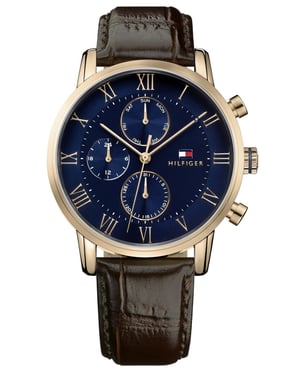 Die Tommy Hilfiger Herrenuhr ist das perfekte Geschenk, um sich selbst oder einen geliebten Menschen zu verwöhnen. Das runde Gehäuse aus Edelstahl wird von einem hochwertigen Quarzwerk im Multi-Cadrans-Stil angetrieben. Diese Dressed-Uhr hat einen Durchmesser von 44 mm. Das braune Lederarmband mit Dornschließe macht sie zu einer angenehm zu tragenden Uhr. Bei 3 bar ist diese Uhr nicht nur modisch, sondern auch langlebig und praktisch. Kaufen Sie Tommy Hilfiger Kane Herrenuhr Braun 1791399 noch heute und profitieren Sie von unserer 2-Jahres-Garantie und dem kostenlosen Versand.