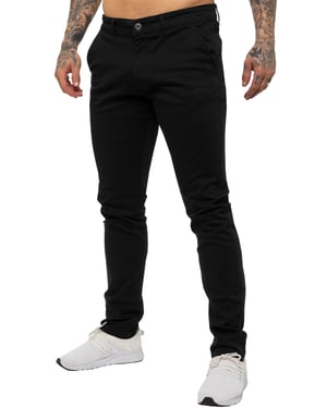 Enzo | Herren Slim Fit Stretch Chino Jeans - Schwarz