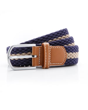 Asquith & Fox Herren Zwei-Farb-Streifen Geflochtenem Dehnbelt (Marine/Khaki)