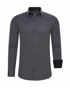 Rusty Neal Overhemd Slim Fit Grau