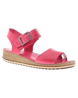 Hush Puppies Damen Sandalen Niedriger Keil Ellie Leder Schnalle Rosa