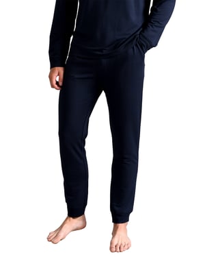 Ted Baker Herren Pyjama Hose | Atmungsaktiv Lässig Lange Pyjama Jogger mit Taschen - Navy