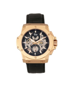 Reign Commodus Automatik-Skelett-Lederarmbanduhr