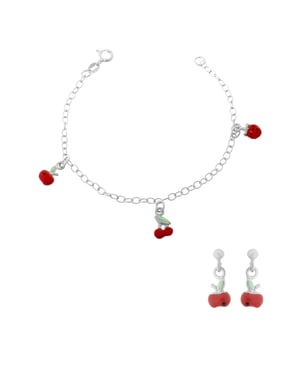 Orphelia 'Apple' Kinder 925 Sterling Silber Set: Armband + Ohrringe - Silber SET-7149/1