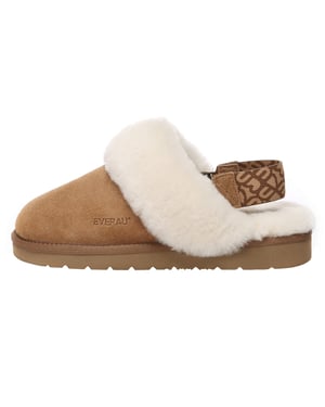 EVER AU Frauen Pelikan abnehmbarer Riemen Slingback Hausschuhe - Kastanie