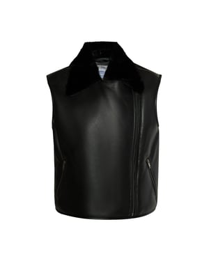 Dreimaster Lederweste Damen Schwarz