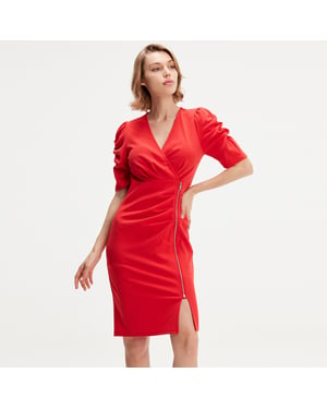 Jerseykleid mit seitlichem Reißverschluss
