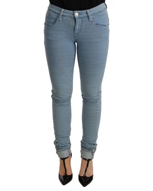 Acht Blaue Baumwoll-Stretch-Hosen Slim Fit Damen Jeans