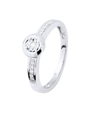 Diamant Solitär unterstützt 0,070 Cts Illusion 1 Ct Weißgold