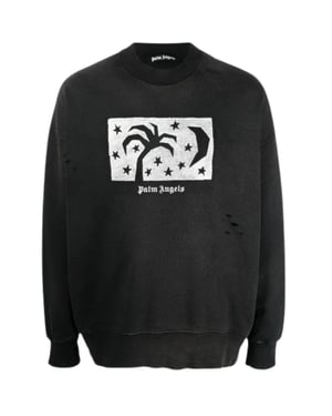 Schwarzes Sweatshirt mit Nightsky-Design von Palm Angels