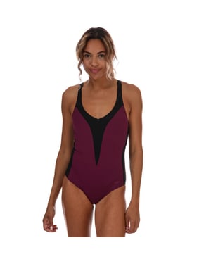 Speedo Sculpture OpalLux Damen Badeanzug in Lila schwarz