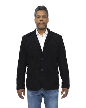 Schlanker italienischer Herren-Blazer aus Ziegenveloursleder – Alexandria