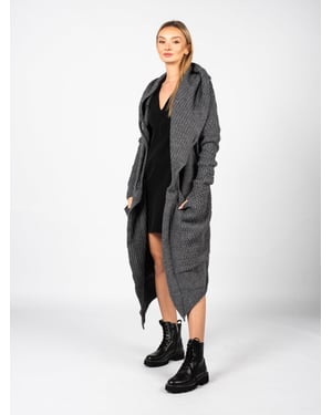 La Haine Iside Us Strickjacke Unisex-LM056 Damen grau