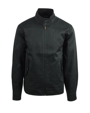 Fred Perry gewachste Baumwoll-Harrington-Jacke Nachtgrün