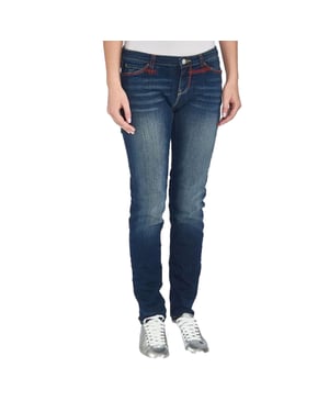 Emporio Armani Femme Pantalon Cinq Poches  Regular fit Longueur de la cheville  Bleu