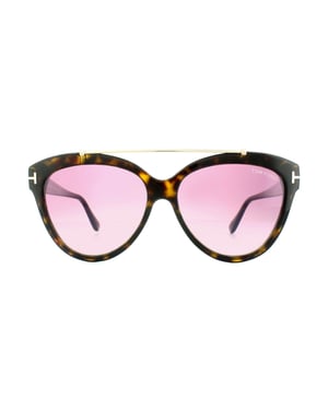 Tom Ford Sonnenbrille 0518 Livia 52Z Dunkle Havanna Gradient Spiegel Violett