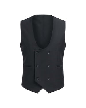 Zweireihige Weste in Slim Fit in Schwarz