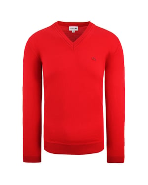 Lacoste reine neue Wollmenschen roter Pullover