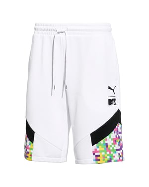Puma x Mtv Stretch Taille Bottoms White Herren Grafikshorts 579677 02