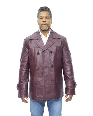 Herren-Peacoat aus Rindsleder-Krakaw