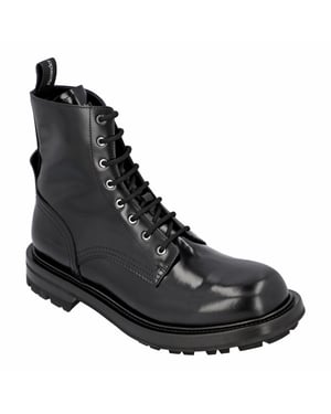 Alexander McQueen Glattleder Kampfstiefel