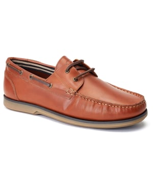 Base London Stern Herren Bootsschuhe aus gebranntem Tan-Leder