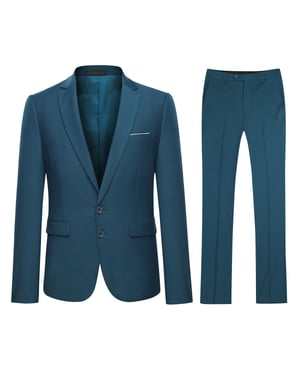 2-teiliger Slim Fit Anzug mit zwei Knöpfen für Herren in Stahlblau