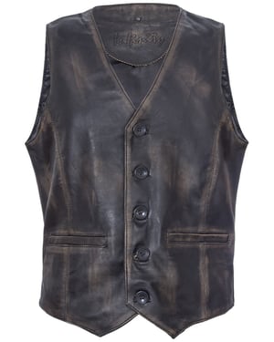Hellbraune Lederweste, formelle traditionelle Gilet-Weste
