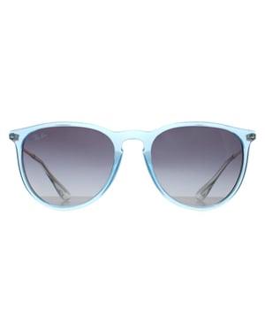 Ray-Ban Rund Damen Transparent Hellblau Grau Blau Gradient RB4171 Erika