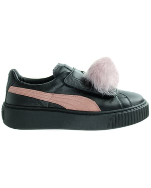 Puma -Korb -Plattform Pompom Damen schwarze Trainer