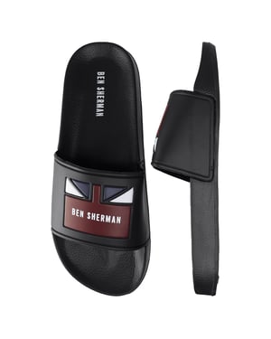 Ben Sherman Union Mens Black Sliders