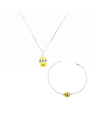 Orphelia 'Minion' Kinder 925 Sterling Silber Set: Kettenanhänger + Armband - Silber SET-7135/1