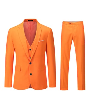 3-teiliger Freizeitanzug mit Revers Orange