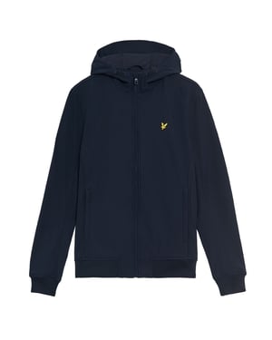 Dunkelblaue Fleece-Rucken-Softshelljacke mit Lyle & Scott-Logo