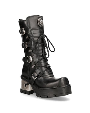 New Rock Damen-Leder-Gothic-Mittelstiefel mit mittlerer Wade-373-S33