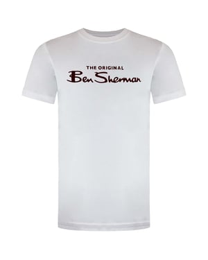Ben Sherman Großes Logo Herren Weißes T-Shirt