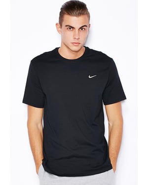 Nike Herren-T-Shirt mit gesticktem Swoosh Schwarz