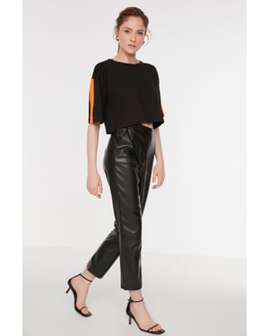 Trendyol Damen hohe Taillene Stift-Hose