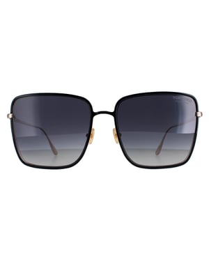 Tom Ford Square Damen Glänzend Schwarz Grau Polarisiert Heide FT0739