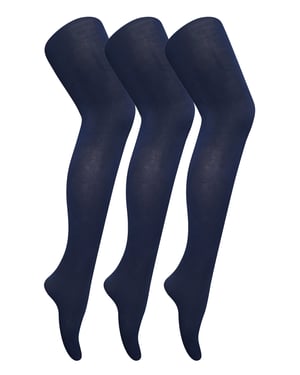 3 Paar Multipack Damen farbige undurchsichtige 80 Denier Strumpfhosen | Sock Snob | einfarbige Blockfarbe Strumpfhosen - Navy