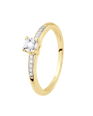 Diamant Solitaire unterstützt 0,070 Cts Illusion 1 Ct Gelbgold mit vier Krallen gesetzt