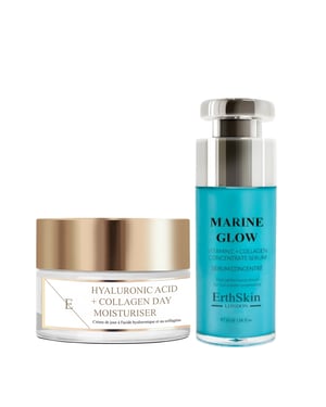 Marine Glow Vitamin C + Kollagenkonzentrat-Serum 30 ml + Hyaluronsäure und Kollagen-Tagescreme 50 ml