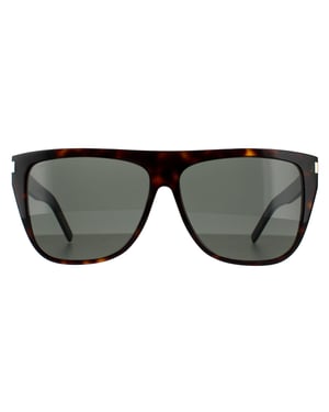 Saint Laurent Square Damen Sonnenbrille Dunkel Havanna Grau