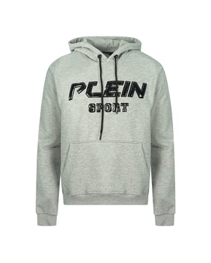 Plein Sport Schwarzes Logo Grauer Hoodie