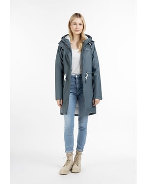 ICEBOUND Wattierter Regenmantel Damen Blaugrau