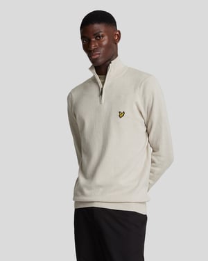 Lyle & Scott � Pullover aus Baumwollmerinowolle mit 1/4-Rei�verschluss, Grau
