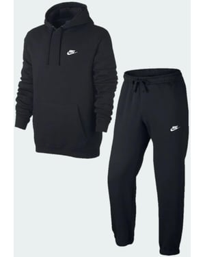 Nike Herren Sportswear Club Fleece-Trainingsanzug mit Kapuze in Schwarz