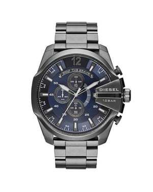 Diesel DZ4329 Mega Chief Chronograph Blau Zifferblatt Gunmetal Ion-plated Herrenuhr
