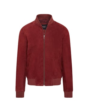 Infinity Leather Soft goat suede MA-1 Varsity Bomberjacke für Herren - Dalian - Bordeaux